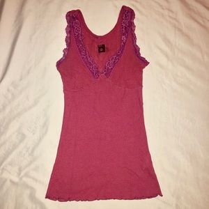 Hot pink BDG Tank Top with Lace Details